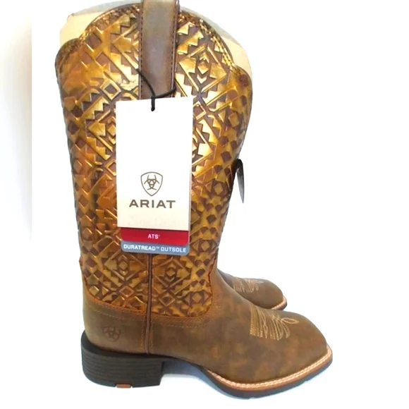 Ariat Round Up Wide Square Toe‎ Boots, NWT, Size 10| EUR 41.5 - Picture 5 of 11